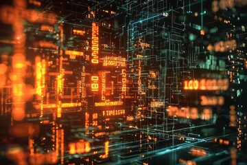 Poster - Detailed visualization of encryption techniques safeguarding online data.