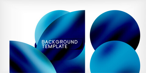 Fototapete - Color geometric shapes background shadow circles