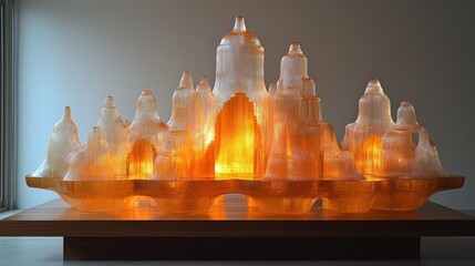 Glass Sculpture of a Cityscape