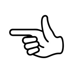 Poster - Finger gun gesture symbolizing fun and playfulness on a plain background
