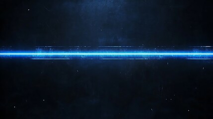 Poster - Blue glowing light stripes on a black background vector presentation design.