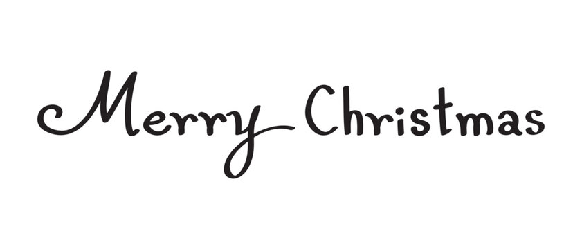 Merry Christmas calligraphy isolated on white background.Hand drawn vector brush lettering calligraphy.