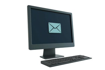 Fototapete - A computer monitor displaying an email icon on the screen.
