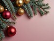 © Illustrations - christmas tree decorations,Christmas background with christmas tree and decorations,christmas greeting card,christmas background with baubles and ribbon