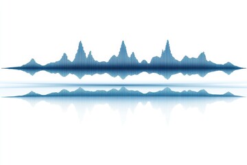Poster - Audio waveform visualization, blue tones, white isolated background.