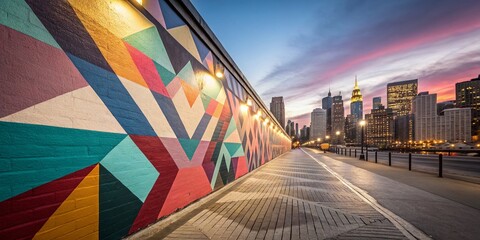 Poster - Abstract Urban Fabric Patterns for Decorative Graphic Design and Wallpaper Backgrounds, Perfect for Modern Interior or Digital Art Projects, Featuring Bold Colors and Unique Shapes