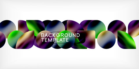 Aufkleber - Color geometric shapes background shadow circles