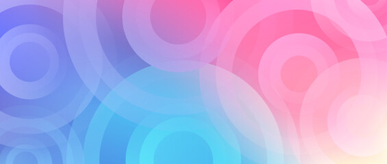 Poster - Abstract gradient background with circles, striped lines design. Futuristic concept, colorful flowing shapes.