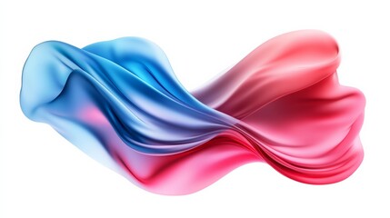 Poster - Long, flowing piece of fabric with a blue, red, and pink color scheme. The colors are vibrant and the fabric appears to be flowing in a wave-like motion. Scene is one of movement and energy