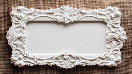 Aufkleber - ornate decorative picture frame with intricate baroque design on textured background for vintage sty