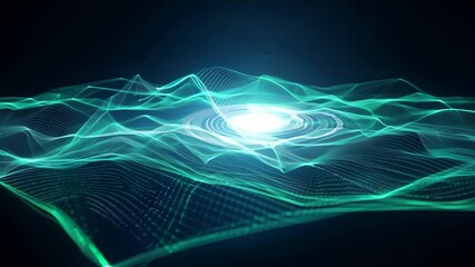Animation of digital data moving on back background