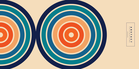 Poster - Retro vintage colorful circle shapes background poster design. Vector illustration