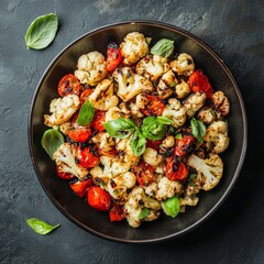 Wall Mural - Fried cauliflower snack or salad concept.