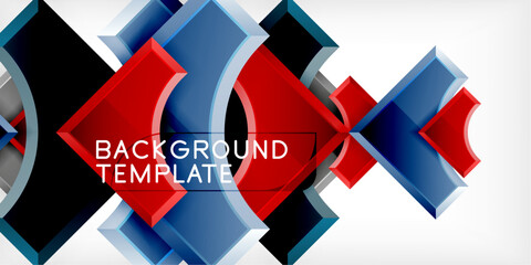 Poster - Geometric design abstract background - circles and triangles