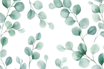 Wall Mural - A pattern of lush green leaves arranged organically, showcasing a variety of shapes and sizes.