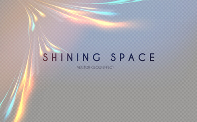 Wall Mural - motion transparent light effect. shining rainbow beams magic background and liquid speed light