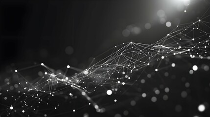 digital wave flow with particles and data points with abstract dots and lines for tech processe , da