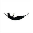 © Graphic Ornaments - man reading book on hammock silhouette vector  art flat design illustrations