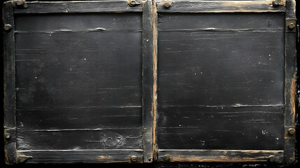 Wall Mural - Black Wooden Background with Rustic Frame