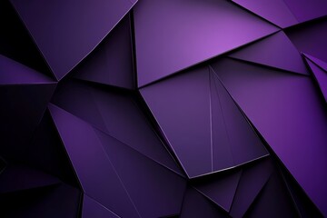 Sticker - Abstract modern deep purple and black background featuring 3d metallic effects and geometric shapes