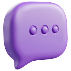 Poster - A purple speech bubble with three buttons on it isolated on transparent or white background, png