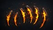 © Орися Зигмунд - A dramatic display of seven fiery claw marks on a dark background, creating a striking visual effect of heat and intensity.