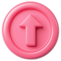 Poster - A pink button with an arrow pointing up isolated on transparent or white background, png