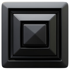 Poster - A black square with a black square in the middle isolated on transparent or white background, png