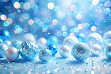 Poster - Light and Airy Conceptual Photography with Scattered Blue and White Dots on a Soft Background for Creative Projects and Aesthetic Designs