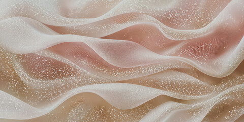 Poster - A white fabric with a pinkish hue and a wavy pattern