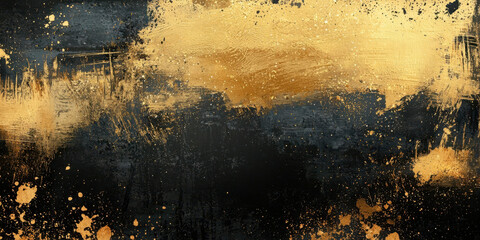 Poster - A painting with gold and black colors