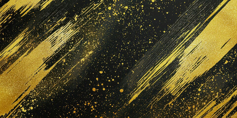 Poster - A black and gold background with gold splatters