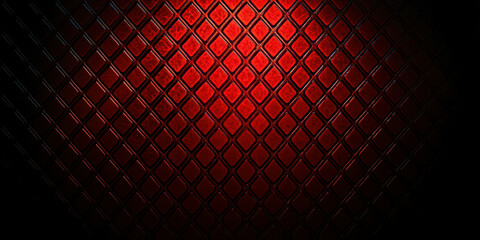 Poster - A red background with black squares