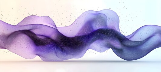 Poster - An abstract wave of flowing purple and black hues, featuring a soft, dreamy quality with delicate particles creating a sense of depth and movement.