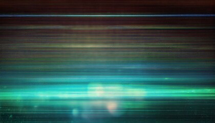Poster - Abstract Digital Glitch Background with Vibrant Cyan and Teal Lines, Mimicking CRT Monitor Error or Futuristic Data Display. Perfect for Technology and Sci-Fi Themes in Design or Retro Media