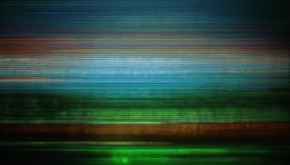 Poster - Abstract Digital Glitch Background with Vibrant Cyan and Teal Lines, Mimicking CRT Monitor Error or Futuristic Data Display. Perfect for Technology and Sci-Fi Themes in Design or Retro Media