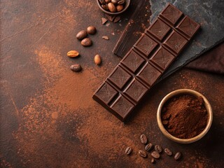Fototapete - Rich Chocolate Brown Background with Grainy Texture, Capturing Warmth and Depth for Elegant Design and Artistic Projects