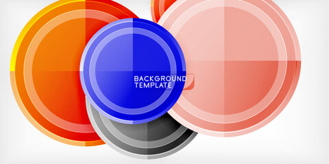 Poster - Abstract background - multicolored circles, trendy minimal geometric design, vector illustration