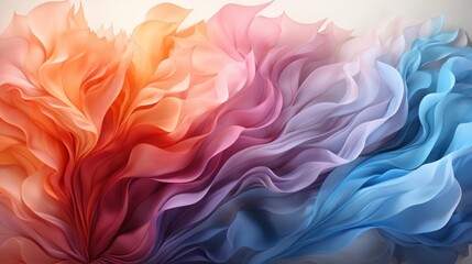 Wall Mural - a colorful, abstract painting of a flame with red, orange, yellow, blue