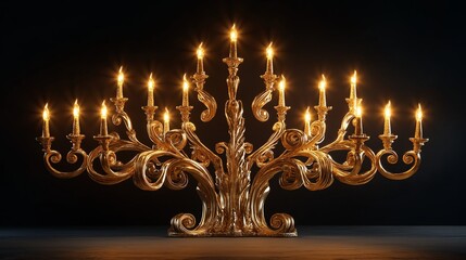 Poster - Dramatic Golden Candelabras with Twisting Designs