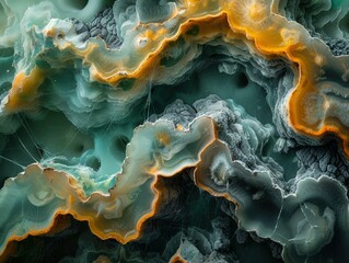 Poster - A close-up of a colorful agate stone. AI.