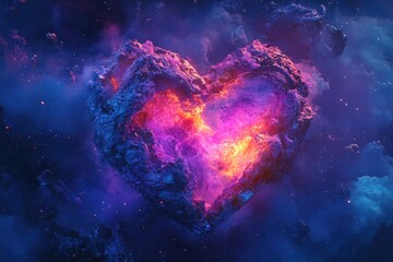 Wall Mural - Galaxy with Heart-Shaped Object