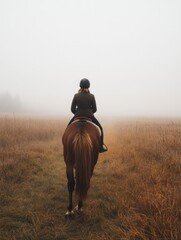 Sticker - Rider on Horseback in Open Field