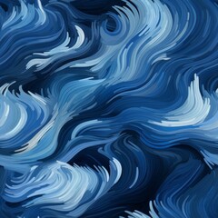 Poster - Abstract waves  thin lines in varying shades of a single color forming a unique design