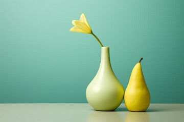 Poster - Minimalist still life composition featuring objects in monochromatic shades on solid background