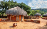 kgotla traditional village houses africa, setswana traditional thatched roof south africa and Botswana tribal houses