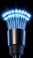 Poster - Glowing Fiber Optic Cables, Data Transmission and High-Speed Internet Technology Concept