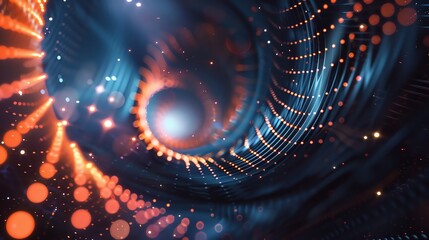 Wall Mural - abstract, colorful, glowing lines forming a swirling tunnel.