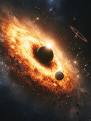 Wall Mural - Space Scene with Planets