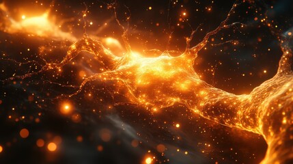 Wall Mural - Bright Galaxy with Stars and Nebula in the Night Sky. Generative AI